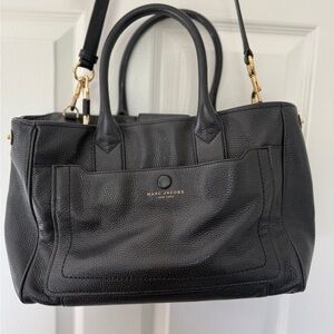 Marc Jacobs Black Satchel with Gold Hardware